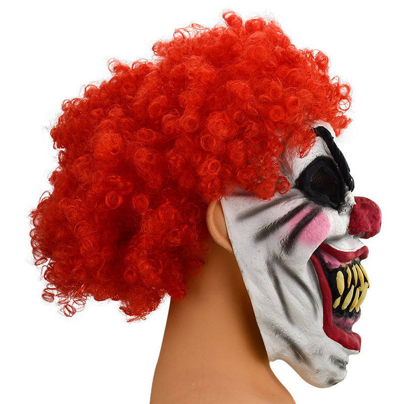 Redhead Big Mouth Clown Latex Mask