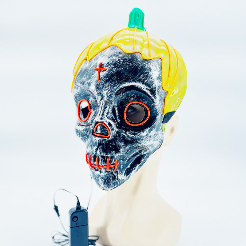 Glowing Skull Pumpkin Mask LED