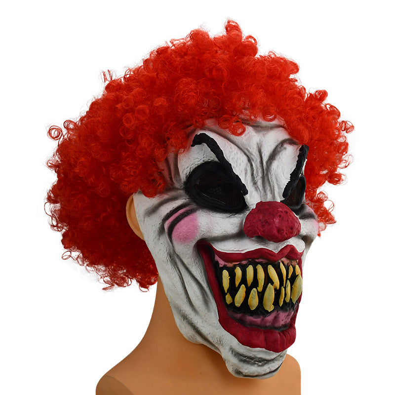 Redhead Big Mouth Clown Latex Mask