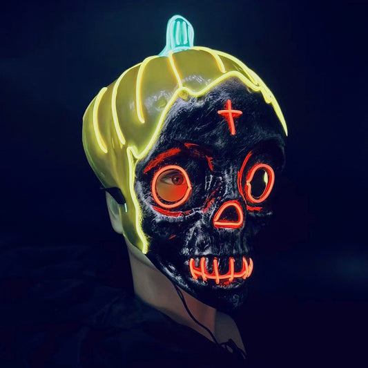 Glowing Skull Pumpkin Mask LED